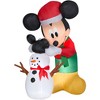 Gemmy Animated Airblown Inflatable Mickey Putting Hat on Snowman Scene Disney, 6 ft Tall - 2 of 4