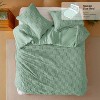 Joyfy Tufted Comforter Set, 3 Pieces Sage Green Boho King Bedding Set with 1 Plaid Geometric Comforter and 2 Pillow Shams, Checkered Bed in a Bag - 3 of 4