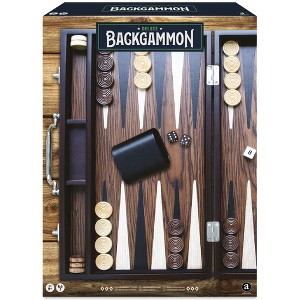 Merchant Ambassador Craftsman Deluxe Wood Backgammon Game Set - 1 of 4