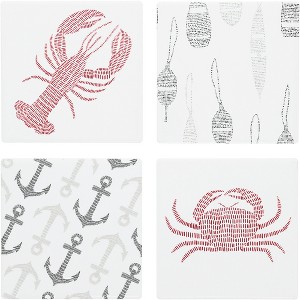 Pavilion Gift Company - Coastal - 4" Ceramic Coasters (Set of 4) - Coasters - 1 of 4