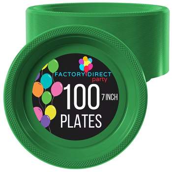 Hunter Green disposable Paper Party Luncheon Plates 7