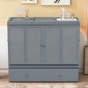 TIRAMISUBEST Full/Queen Size Murphy Bed Wall Bed with USB Port and a Large Storage Drawer, Wooden Murphy Cabinet Bed, Space Saving Design - 2 of 4