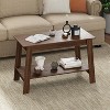 31.5 Inch Coffee Table with 2-Tier Storage, Modern Industrial Rectangular Living Room Table, Compact MDF & Particle Board Build, Light Walnut - 4 of 4