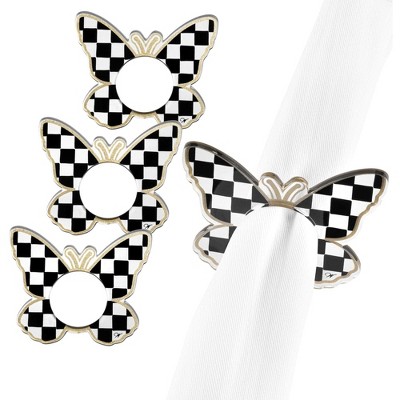 Waterdale Collection - Onyx Butterfly Napkin Rings