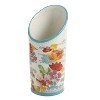 LunaLulinlk Woman Floral Medley 3-Compartment Ceramic Utensil Holder - 3 of 4