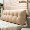 Bekrvio Teddy Velvet Headboard Pillow with Side Pocket, Soft Wedge Backrest Cushion with Removable Cover for Bed & Sofa,Twin/Queen/King - 3 of 4