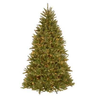 Photo 1 of National Tree Co. Dunhill Fir Hinged 7 1/2 Foot Pre-Lit Fir Christmas Tree