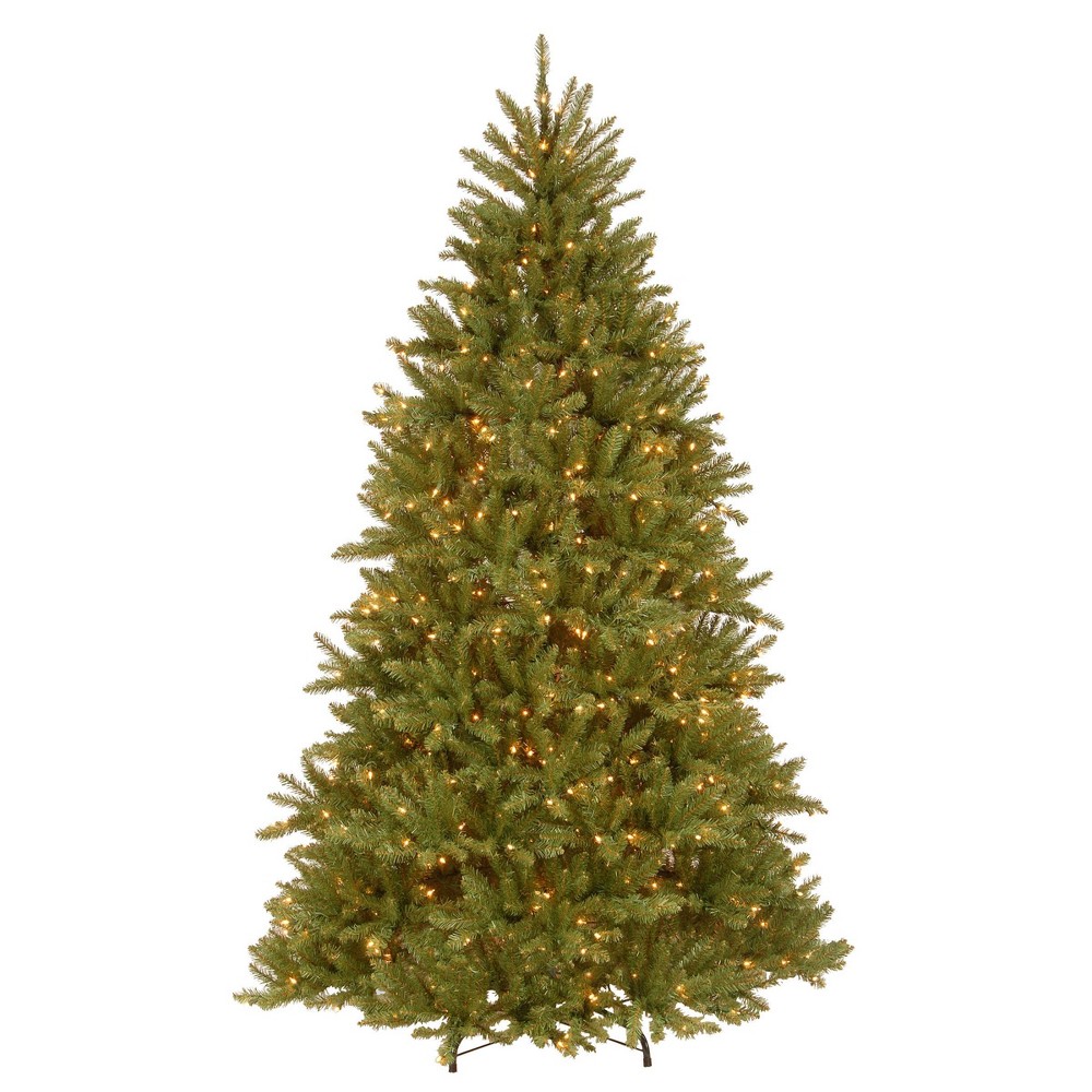 National Tree Company 7.5ft Pre-Lit Dunhill Fir Hinged Artificial Tree with 750 Clear Lights, Green