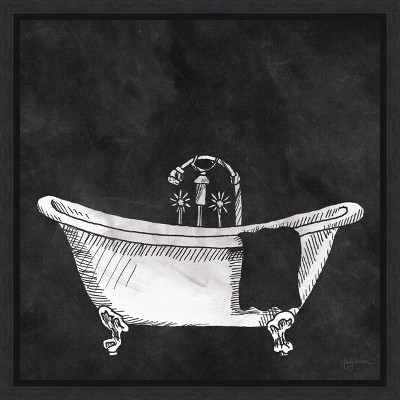 Amanti Art Chalkboard Tub (Bath) by Mary Urban Canvas Wall Art Print Framed 16 x 16-in.