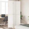 vidaXL 3-Panel Room Divider - Privacy Screen in White Solid Paulownia Wood, Foldable, Indoor Use, for Living Room/Bedroom/Office - 105-110x220cm - 2 of 4