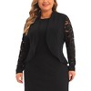 Agnes Orinda Women's Plus Size Long Sleeve Lace Open Front Suit Jackets - 2 of 4