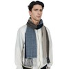 Anna-Kaci Cashmere Feel Winter Scarf Lightweight Striped Tassel Wrap Shawl Scarves for Men - 2 of 4