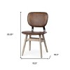 HomeRoots Set of Two Brown Leather And Solid Wood Open Back Dining Side Chairs - 3 of 4