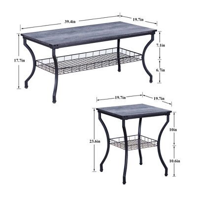 Product dimensions diagram showing coffee table measurements