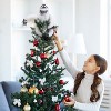 Aoibox Handmade Poseable Abominable Snow Monster Christmas Tree Topper Ornament 1 Piece White Felt Snowman Hugger Holiday Decoration - 4 of 4