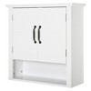 HOMCOM 3-Tier Medicine Cabinet, Bathroom Wall Cabinet with Adjustable Shelf and 2 Doors for Hallway, Living Room, White - 4 of 4