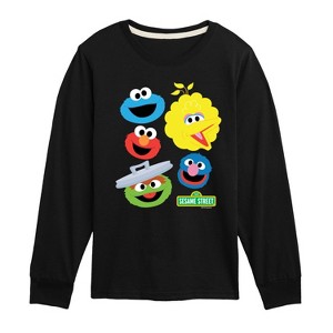 Boys' - Sesame Street - Group With Logo Long Sleeve Graphic T-Shirt - 1 of 3