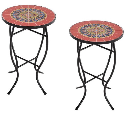 Jiallo Mosaic Art Collection Sunflower Accent Table (Set of 2) - image 1 of 2