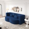 KWPZQEB Convertible Folding Sofa Bed, Teddy Fabric Foam-Filled Couch with 2 Pillows, Modern Folding Loveseat Sofa for Living Room, Bedroom - 2 of 4