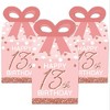 Big Dot of Happiness 13th Pink Rose Gold Birthday - Square Favor Gift Boxes - Happy Birthday Party Bow Boxes - Set of 12 - 2 of 4