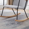 Syemin Adjustable Rocking Chair, Fabric Upholstered Glider Rocking Chair, High Back, Modern Rocking Chair, Gray, 24.41"*30.12"*39.76" - 2 of 4