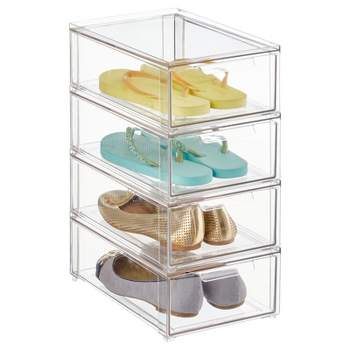 mDesign Plastic Divided Clutch Purse Organizer for Closets, 7 Sections -  Clear