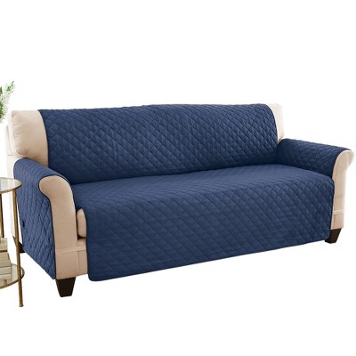 Collections Etc Ultra Reversible Furniture Cover Protector Sofa Navy/Blue