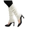 INSPIRE CHIC Women's Knitted Solid Color Warm Knee High Length Ribbed Leg Warmers - 3 of 4