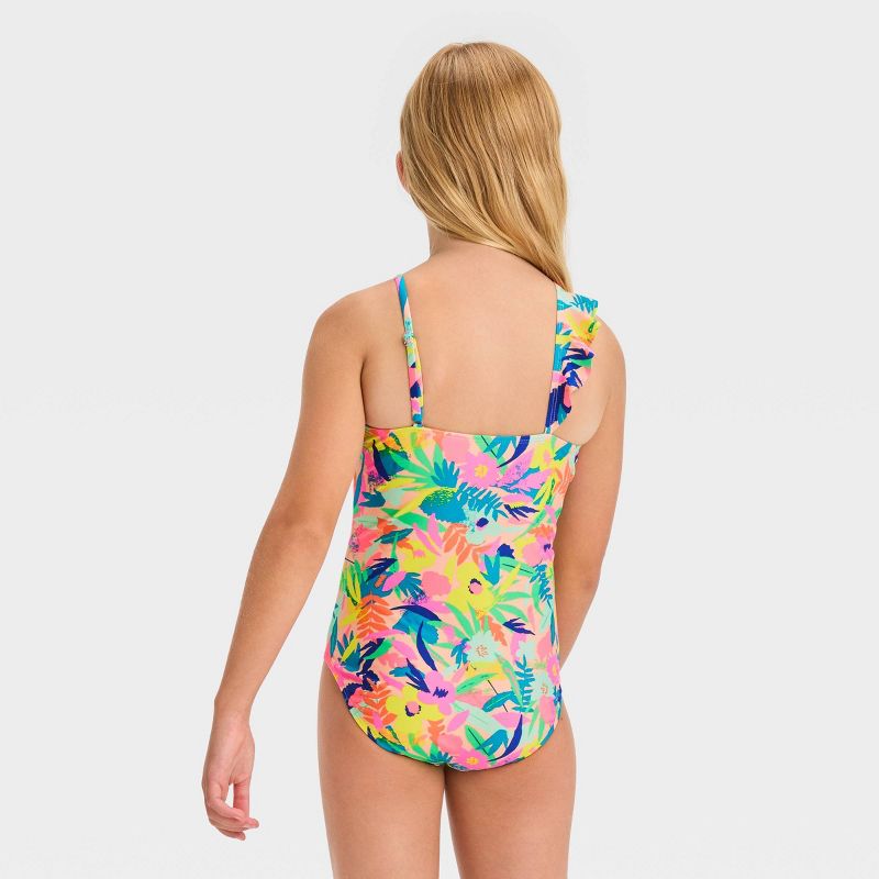 Girls&#39; &#39;Shoreline Bloom&#39; Floral Printed One Piece Swimsuit - Cat &#38; Jack&#8482;, 4 of 5