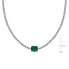 EVERLY JEWELRY | Sterling Silver 15 7/8ct TGW Created Emerald and Created White Sapphire Solitaire Necklace, 17 inc - 2 of 4