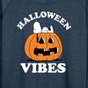 Women's - Peanuts - Halloween Vibes Lightweight French Terry Wide Neck Long Sleeve Shirt - 2 of 4