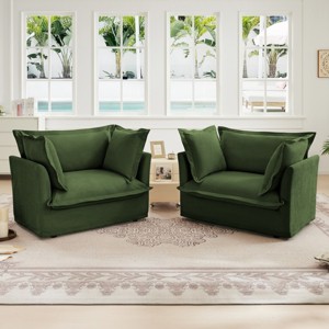 Sectional Modular Sofa Chair Set Of 2,Chenille Fabric Upholstered Living Room Sofa Chairs,Armchairs with removable sofa covers-Coolbibila - 1 of 4