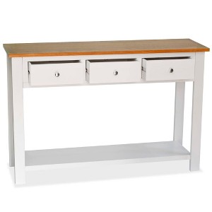 vidaXL Console Table White and Brown - 46.5" x 13.8" x 30.3" - 1 of 4