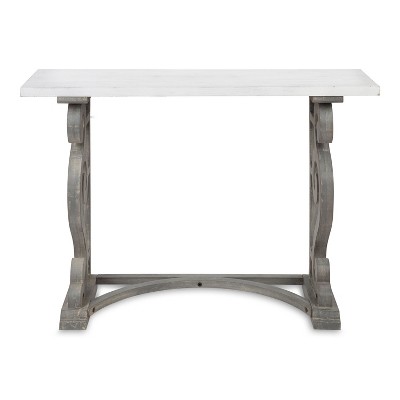 Rustic French Provincial 44.5'' Distressed Wood Console Table in Gray