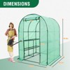 EAGLE PEAK 3-Tier Greenhouse, 8 Wire Shelves, 56.3"x56.3"x76.8", Clear/Green PE Cover - 2 of 4