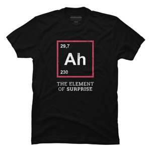 Men's Design By Humans Ah the element of surprise - funny gift idea By villainspirit T-Shirt - 1 of 4