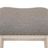 DOMETOUR White Oak and Grey Linen Living Room Chair - 3 of 4