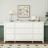 Resenkos Bedroom Dresser,Chest of Drawers,Farmhouse 9 Drawers Dresser for Bedroom with Natural Texture, Bedroom Chest of Drawers, Antique White - 3 of 4