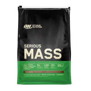 Optimum Nutrition, Serious Mass, 50g Protein Powder, Chocolate, 12lb - 1 of 4