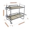 Over The Toilet Storage Rack, 2-Tier Multifunctional Bathroom Shelf Organiser with 2 Hooks, Space Saving Multi-Purpose Metal Organiser Rack for - 3 of 4
