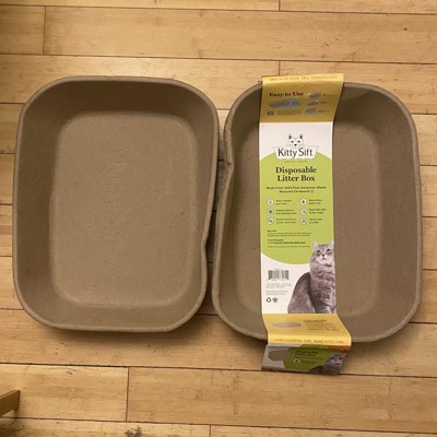 Kitty Sift Sustainable, Clean & Disposable Cat Litter Box Set - L - 3pk :  Target