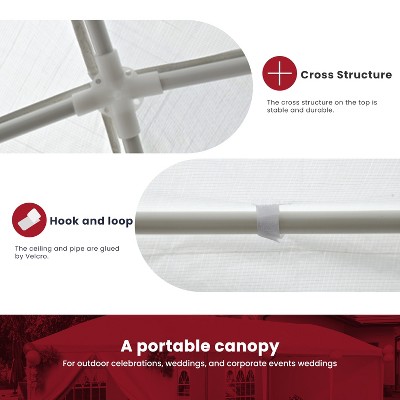 White 10x10 Waterproof Outdoor Canopy Tent with Stainless Steel Frame