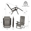 Set of 2 Zero Gravity Outdoor Chairs with Side Tables, Cupholders, Phone, and Tablet Holder and Chair Pillow by Hastings Home - 3 of 4