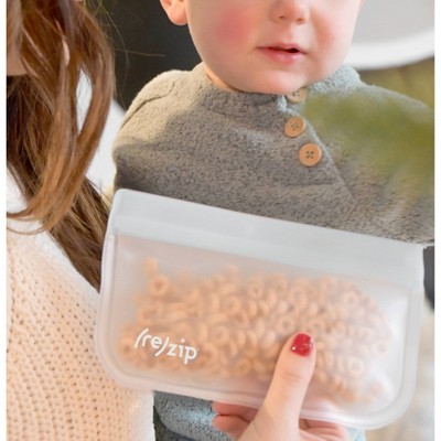 (re)zip Reusable Leak-proof Food Storage Bag Kit - Snack & Lunch - Clear - 5ct - Thumbnail 4