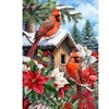 Briarwood Lane Winter House Flag 40x28 For Outdoor Cardinals and Poinsettias For Winter House Flag - 3 of 4