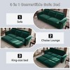 Kumasinova 3-in-1 Convertible Faux Leather Chesterfield Sofa, King Pull-Out  Sleeper Sofa Bed, Retro Couch with Rivet Trim & Rolled Arm, Steel Frame - 4 of 4