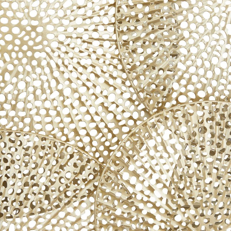 Metal Plate Wall Decor with Perforated Design Gold - Olivia &#38; May, 5 of 6
