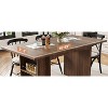 63 Inch Farmhouse Dining Table with Storage Shelves and Heavy Duty Legs,Wood Rustic Kitchen Table for Dining Room,Easy Assembly,6 Seating - 4 of 4
