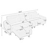 NicBex 84.6 Inch L-Shaped Teddy Fleece Sectional Sofa with Movable Ottoman and 3 Waist Pillows for Living Room,Bedroom,Apartment,Beige - 3 of 4