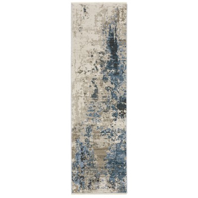 Oriental Weavers Bauer 041L2 Blue/ Beige Indoor Area Rug - 2'3" x 7'6"